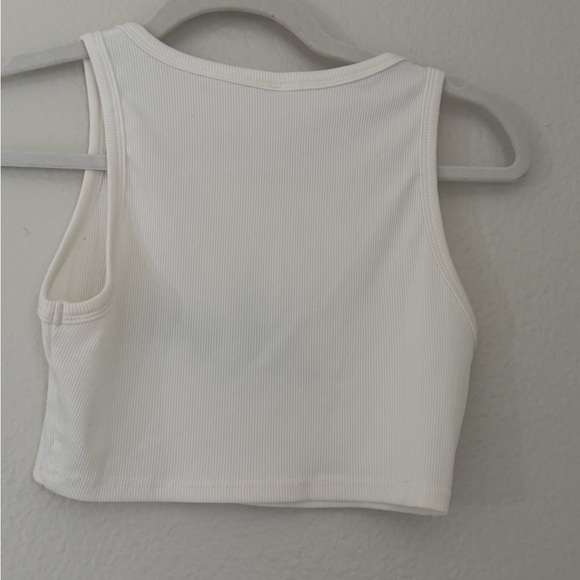 White Crop Top with Blue 'Angel' Embroidery - Picture 2 of 2